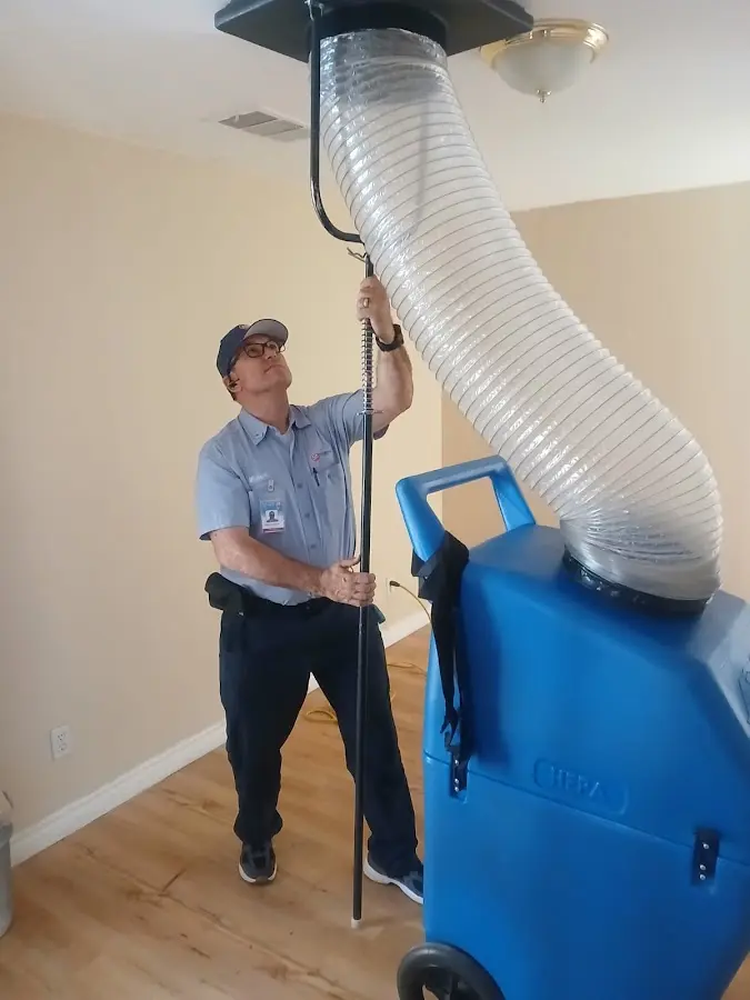 Mini Split Installation technician using HEPA equipment in South Orange Village